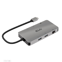 Club3D CSV 1593 USB C (USB 3.2 Gen 2) multiport hub 8 poorten Grijs