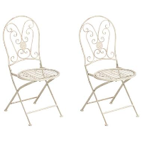 COGGIA   Set van 2 tuinstoelen   Lichtbeige   IJzer