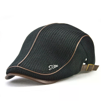 Collrown Gebreide Berets Patchwork Leren Rand Mannen Flat Cap Retro Zicht Hoed Herfst Winter Warmer Casual Gehaakte Hoed
