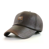 Collrown Heren Outdoor PU Leren Baseballcap Casuele Zonnehoed Verstelbare Sport Casuele Vizierhoed voor Herfst Winter