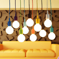 Colorful E27 Silicone Rubber Pendant Light Lamp Holder Socket Diy