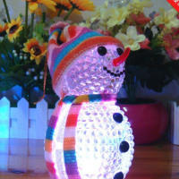 Colorful Flash Christmas Snowman Led Night Light For Holiday Xmas Party Decoration