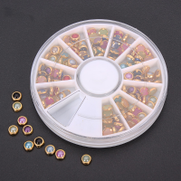 Colorful Pearl Nail Art Decoration Round Wheel