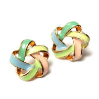 Colorful Spiral Flower Earrings Lovely Alloy Ear Stud Women Jewelry