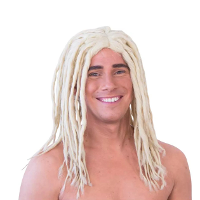 Carnaval verkleed pruik   Dreadlocks Rasta   blond   lang haar   heren   Hippie