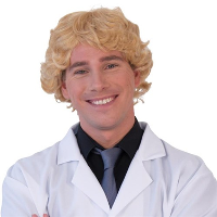 Carnaval verkleed pruik   Frivole dude   blond   kort haar krullen   heren