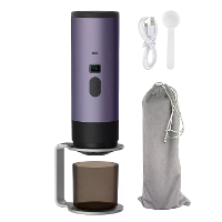 Comfook Draagbare Capsule Koffiemachine Ondersteunt Capsules & Poeder Coffeemaker met Digitale Display 7800mAh Batterij