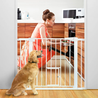 Comomy Extragrote Babyhek Babyhekjes Kinderspeelhek Groot Huisdierenhek met Zwaaiende Deur voor Deurnis Trappen