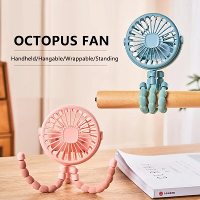 Compact Draagbare Octopus Handheld Nachtlicht Koelventilator 500mAh met Accessoires