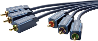 Composite Cinch Av Kabel [3x Cinch Stekker   3x Cinch Stekker] 2 M Blauw Clicktronic