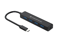 Conceptronic CTC4USB3 CTC4USB3 USB hub 4 poorten USB A USB 3.1 Gen1 5 GBit/s Met USB C stekker Zwart