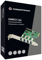 Conceptronic EMRICK U34, 4 Port USB 3.0 PCI Express Karte PCI Express kaart PCIe
