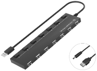 Conceptronic HUBBIES 7 Port USB 2.0 Hub HUBBIES08B USB hub 7 poorten USB A USB 2.0 480 MBit/s Zwart