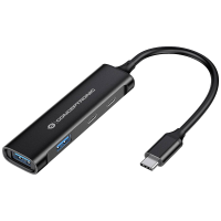 Conceptronic HUBBIES12B HUBBIES12B USB hub 2 + 2 poorten USB A, USB C USB 3.0 5 GBit/s Met USB C stekker Zwart