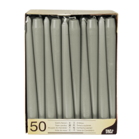 Conpax Candles Dinerkaarsen   50x   grijs   7 branduren   25 cm