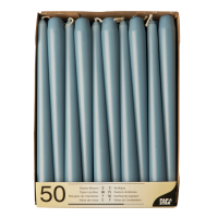 Conpax Candles Dinerkaarsen   50x   ijsblauw   7 branduren   25 cm