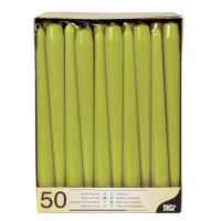 Conpax Candles Dinerkaarsen   50x   olijfgroen   7 branduren   25 cm
