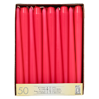 Conpax Candles Dinerkaarsen   50x stuks   kandelaar kaarsen   fuchsia roze   25 cm