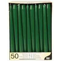 Dinerkaarsen/kandelaarkaarsen Mega pack   50x stuks   donkergroen   Gotisch   25 cm
