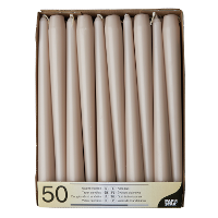 Dinerkaarsen/kandelaarkaarsen Mega pack   50x stuks   taupe   Gotisch   25 cm