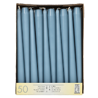Dinerkaarsen   Mega pack   50x st   ijsblauw   25 cm   Gotisch   kandelaarkaarsen
