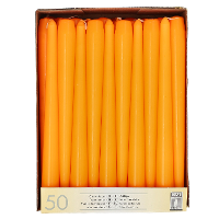 Halloween   50x Oranje dinerkaarsen 25 cm