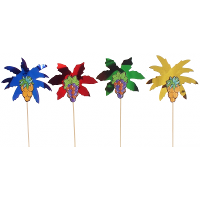 Palm boom cocktail prikkers   50x stuks   ijscoupe/hawaii party feestartikelen versiering