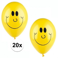 Smile / Emoticon ballonnen   20x stuks   Party feestartikelen emoticons