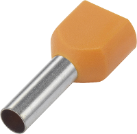 Conrad Components 1091317 Dubbele adereindhuls 1 x 0.50 MmÂ² x 8 mm Deels geÃ¯soleerd Oranje 100 stuks