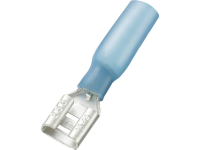 Conrad Components 736251 Huls voor platte stekker Met krimpkous Insteekbreedte: 4.8 Mm Insteekdikte: 0.8 Mm 180 Â° Deels geÃ¯soleerd Blauw 30 stuks