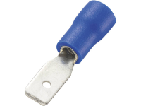 Conrad Components 737196 Platte stekker Insteekbreedte: 4.8 Mm Insteekdikte: 0.5 Mm 180 Â° Deels geÃ¯soleerd Blauw 100 stuks