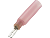 Conrad Components 93014c486 Platte stekker Met krimpkous Insteekbreedte: 2.8 Mm Insteekdikte: 0.8 Mm 180 Â° Deels geÃ¯soleerd Rood 50 stuks