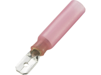 Conrad Components 93014c488 Platte stekker Met krimpkous Insteekbreedte: 4.8 Mm Insteekdikte: 0.8 Mm 180 Â° Deels geÃ¯soleerd Rood 50 stuks