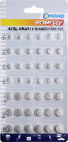 Conrad energy Button cell set 6 x AG1, 12 x AG3, 6 x AG4, 9 x AG10, 3 x AG12, 6 x AG13