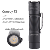 Konvooi T5 219B 519A LED High CRI LED Zaklamp voor AA/14500 Mini Zaklamp Torch 12 Groepen Perfect voor Alle Situaties Vi