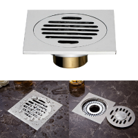 Copper Square Floor Drain Bathroom Anti Odor Cover