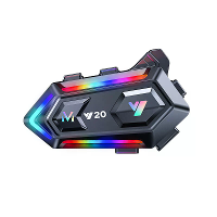 Y20 Motorhelm Bluetooth hoofdtelefoon 5.3 Bluetooth hoofdtelefoon IPX6 Waterproof met RGB Kleurrijke Lichten Split insta