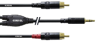 Cordial 1.5 M REAN 3,5 mm connector/ 2 x RCA Y kabel