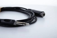 Cordial 14825 Jackplug Audio Aansluitkabel [1x Jackplug male 6,3 mm (stereo)   1x Jackplug female 6,3 mm (stereo)] 5 m Zwart PVC mantel, Verdraaid