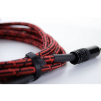 Cordial 15002 Jackplug Audio Aansluitkabel [1x Jackplug male 6,3 mm (mono)   1x Jackplug male 6,3 mm (mono)] 5 m Zwart, Rood Textielmantel