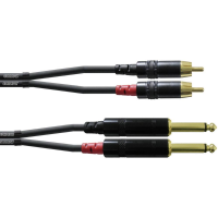 Cordial CFU1,5PC Audio Adapterkabel [2x Jackplug male 6,3 mm   2x Cinch stekker] 1.50 M Zwart
