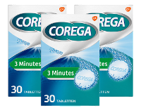 Corega 3 min reinigingstabletten voor de gebitsprothese   Multiverpakking