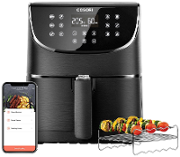 Cosori CS158 AF RXB Airfryer 5.5 L 1700 W Appbased, Anti aanbaklaag, Met display, BPA vrij, Oververhittingsbeveiliging, Timerfunctie Zwart