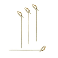 Bamboe hapjes prikkers   sticks/stokjes   100x stuks   9,5 cm   tapas cocktailprikkers