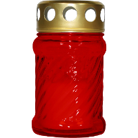 Cosy & Trendy Grafkaars/gedenklicht met deksel   Rood   7 x 12 cm   10 branduren