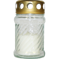 Cosy & Trendy Grafkaars   gedenklicht met deksel   wit   7 x 12 cm   10 branduren
