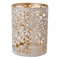 Cosy & Trendy Waxinelichthouder   wit/goud   antiek look   13 cm   Windlichtjes/kaarsenhouders