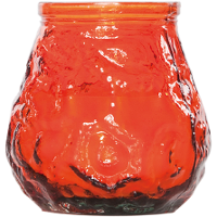 Mini lowboy tafelkaars   oranje   7 cm   17 branduren   kaars   glazen houder
