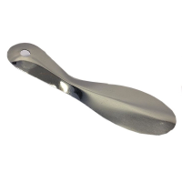 Schoenlepel   metaal   zilver   18 cm   met ophanggaatje   instaphulp