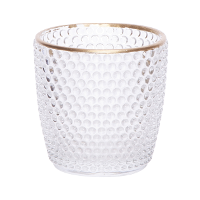 Theelichthouders/waxinelichthouders bubbel glas transparant 7,5 cm